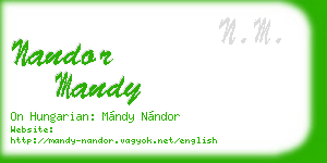 nandor mandy business card